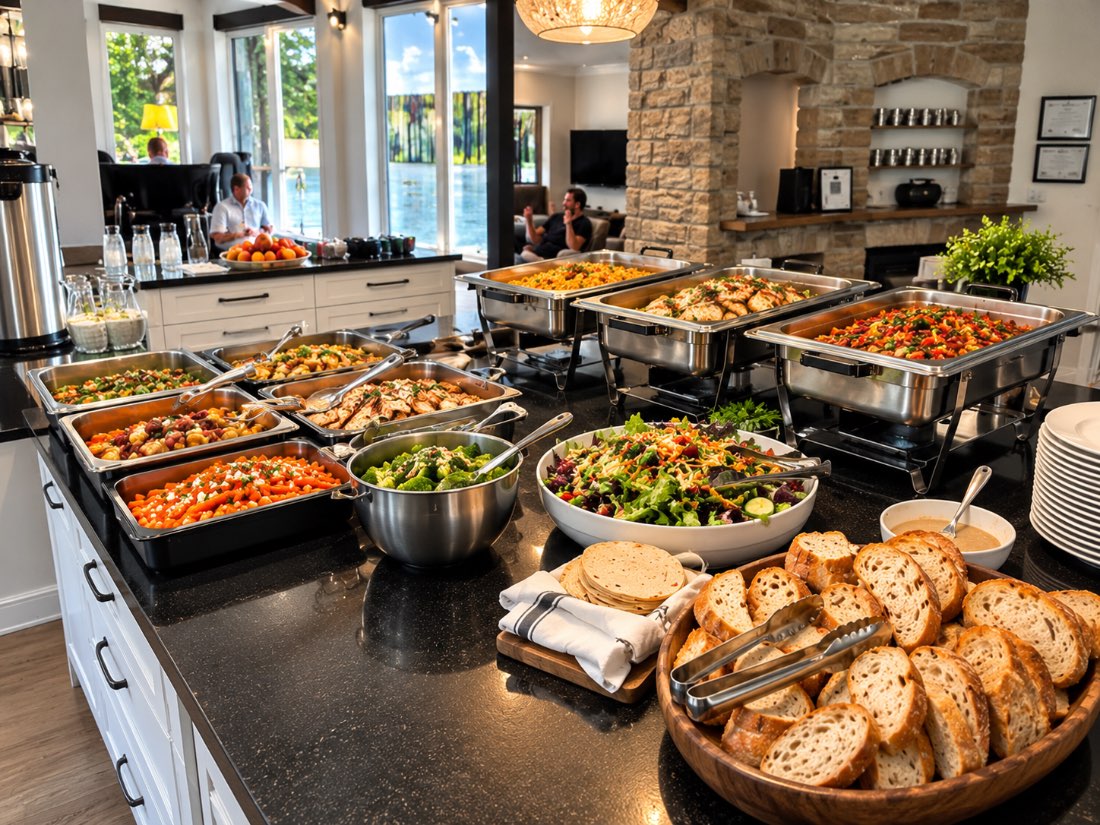 Buffet chaud et pains frais